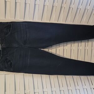 Democracy Dark Wash Ab‎ Solution Waist Flattering Raw Hem Jeans Size 14